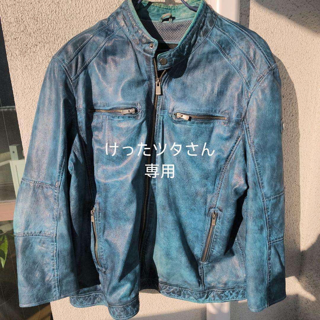 LLOYD ダークブルー シングルライダースジャケット