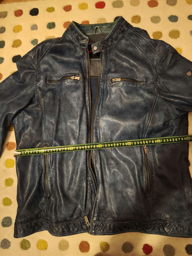 LLOYD ダークブルー シングルライダースジャケット