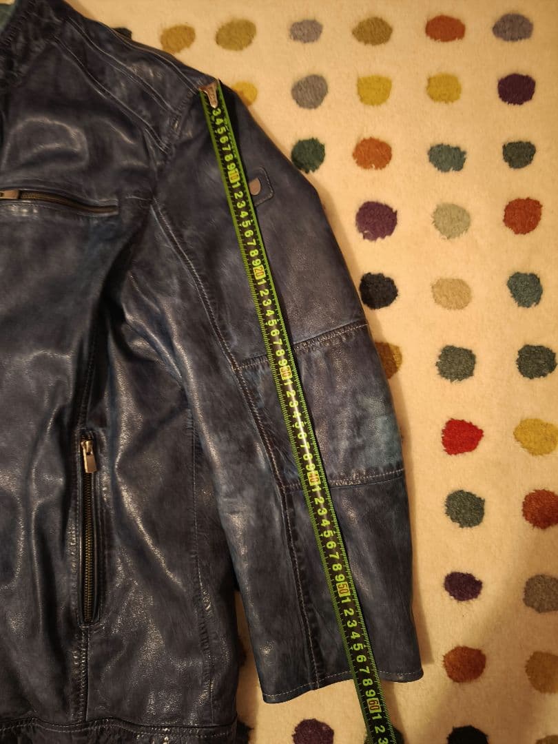 LLOYD ダークブルー シングルライダースジャケット