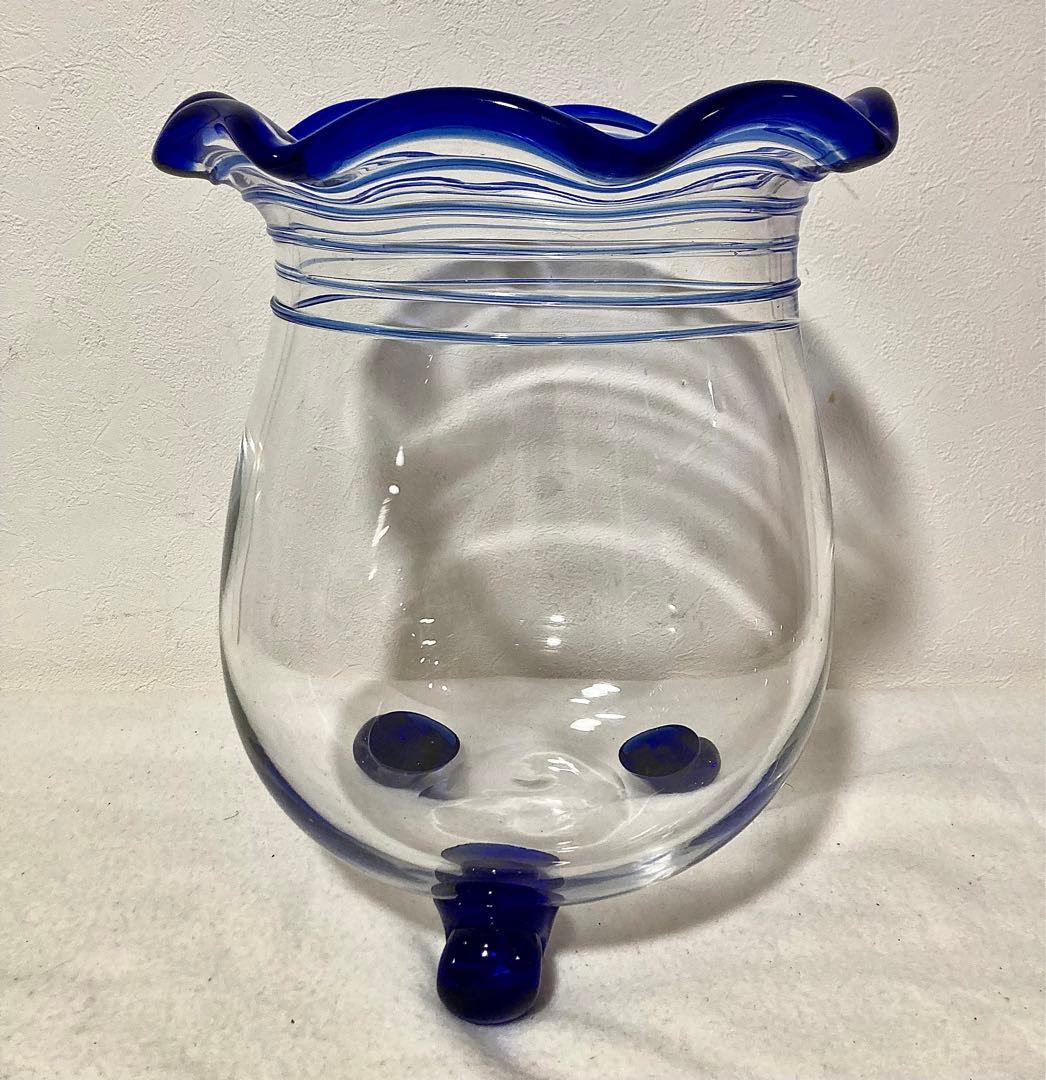 昭和 金魚鉢 アンティーク レトロ 猫脚硝子 大サイズ 珍品