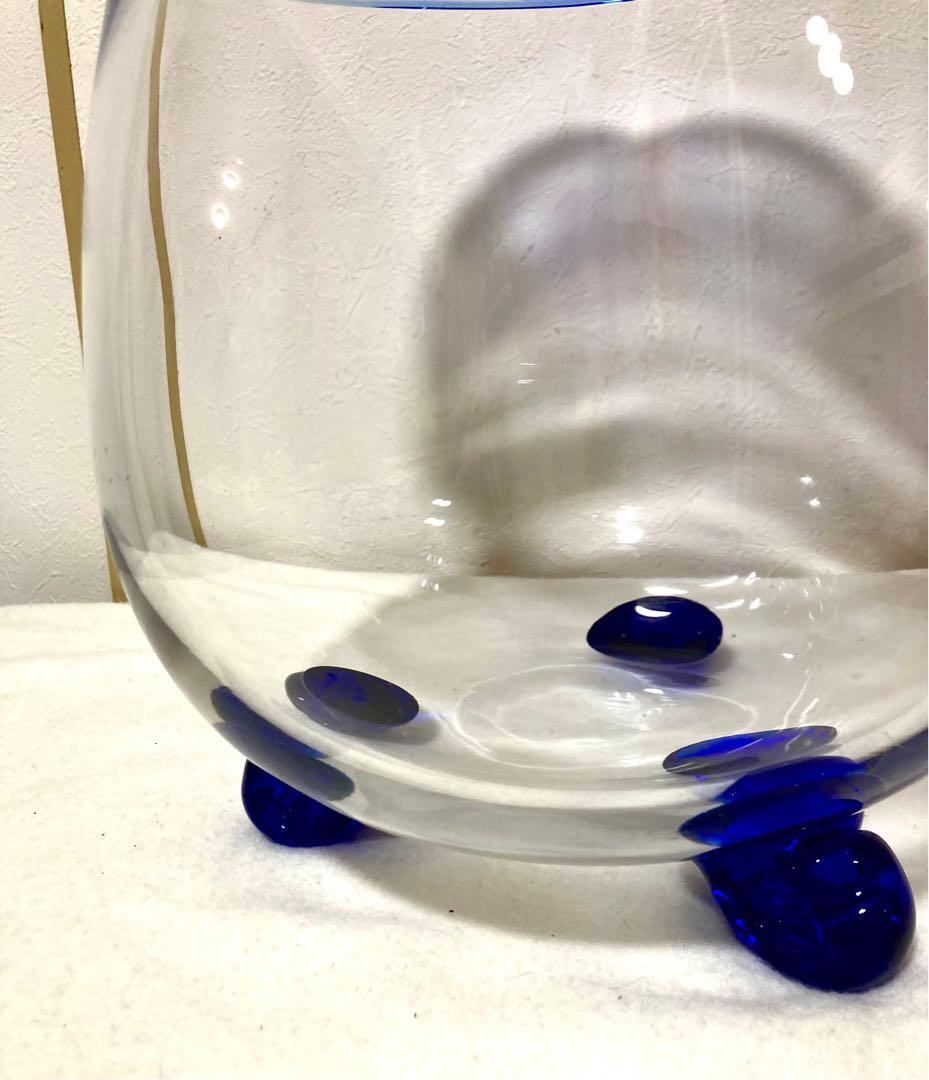 昭和 金魚鉢 アンティーク レトロ 猫脚硝子 大サイズ 珍品