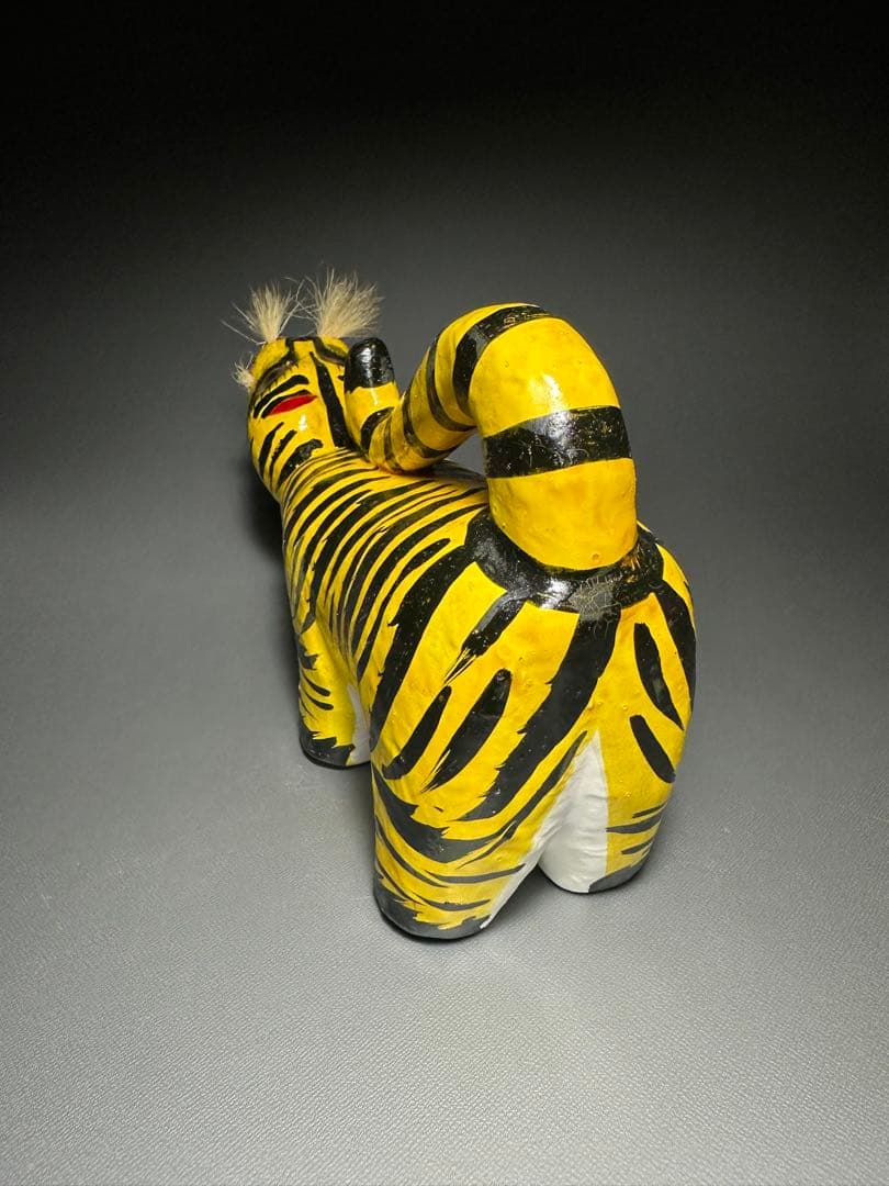 No.19 浜松張子　二橋加代　作　大型　虎　郷土玩具　首振り人形　共箱　栞