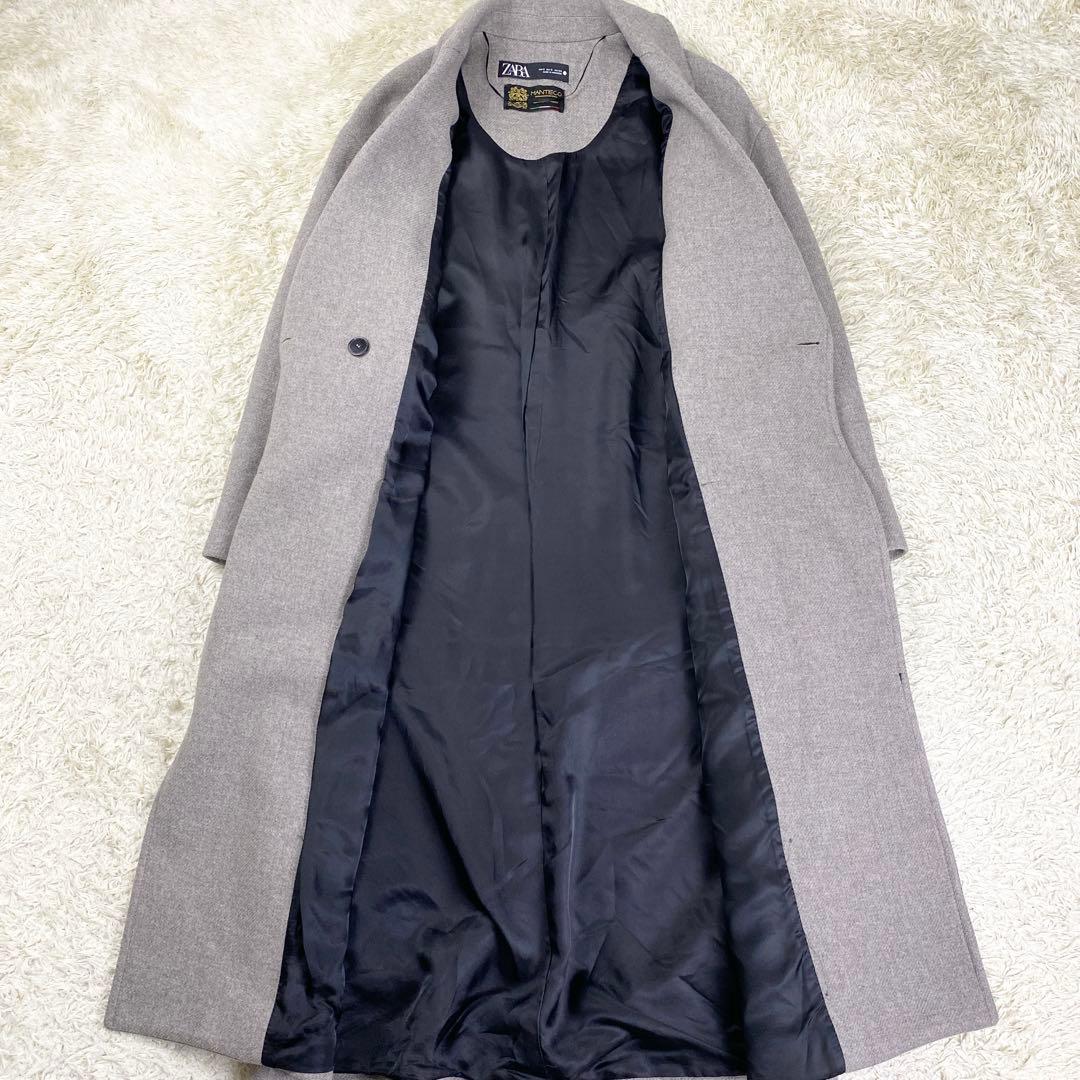 極美品 ザラ MANTECO チェスターコート ダブルブレスト S グレージュ