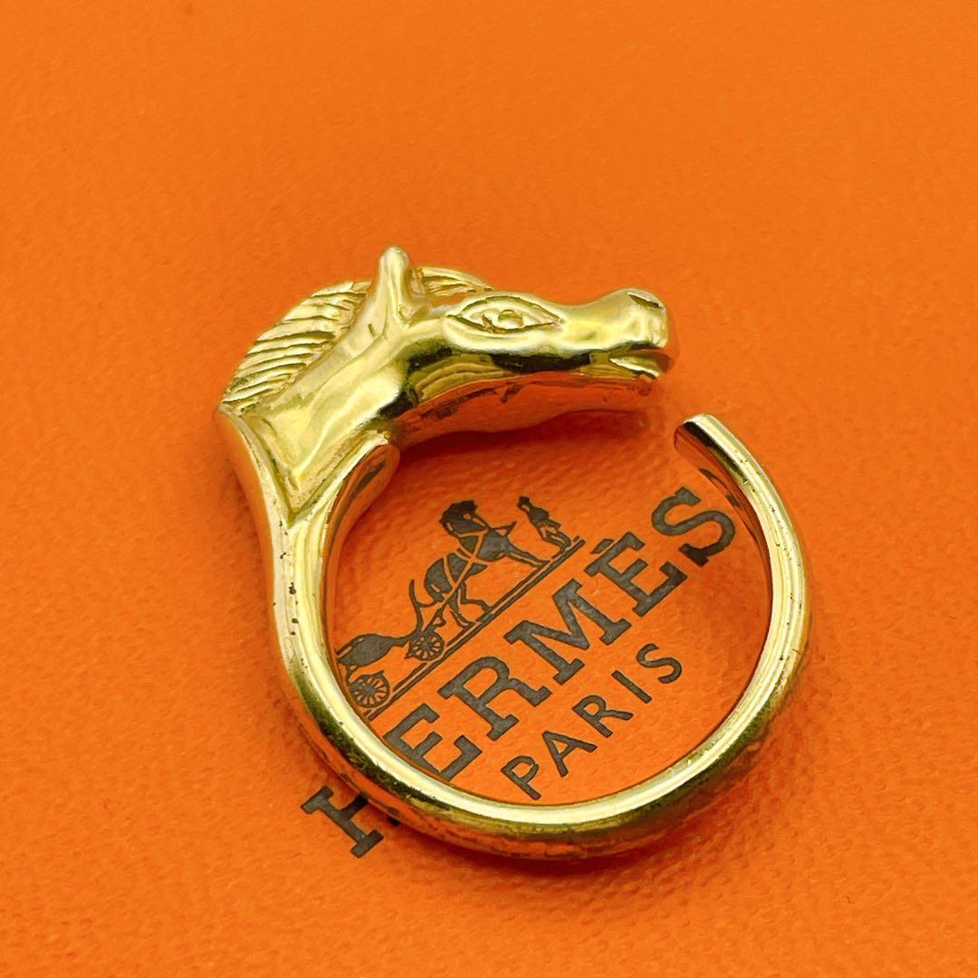 HERMES リング　シュバルホース　ヴィンテージ　ゴールド　指輪　11号