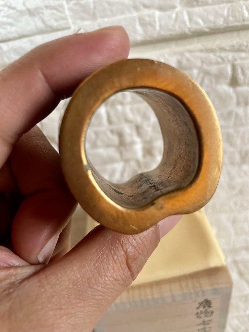 アンティーク品　茶道具　唐物七宝焼　蓋置　黄井仁作