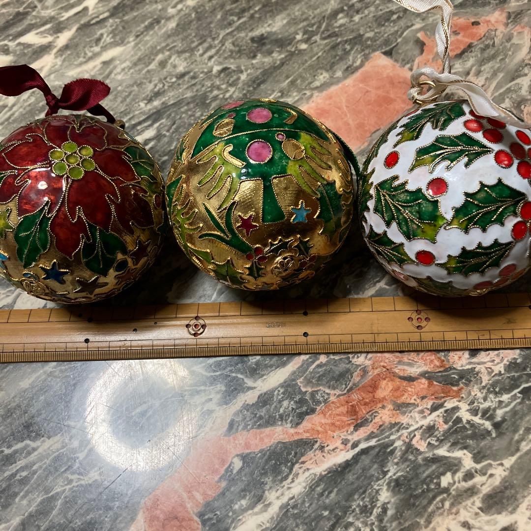 七宝焼クリスマスオーナメント3個セットＣ