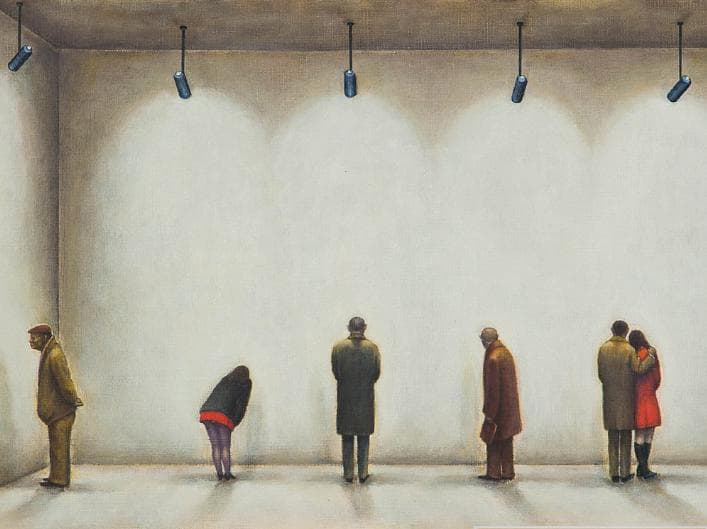 【美術館級作品】相笠昌義「見る人」油彩6号