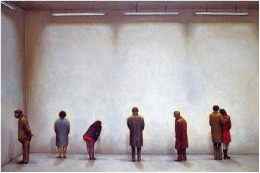 【美術館級作品】相笠昌義「見る人」油彩6号