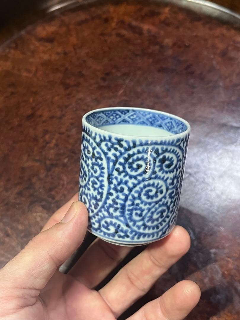 古伊万里　覗き猪口　のぞき猪口　蛸唐草　唐草　酒器　民藝　民芸　唐草　柿右衛門