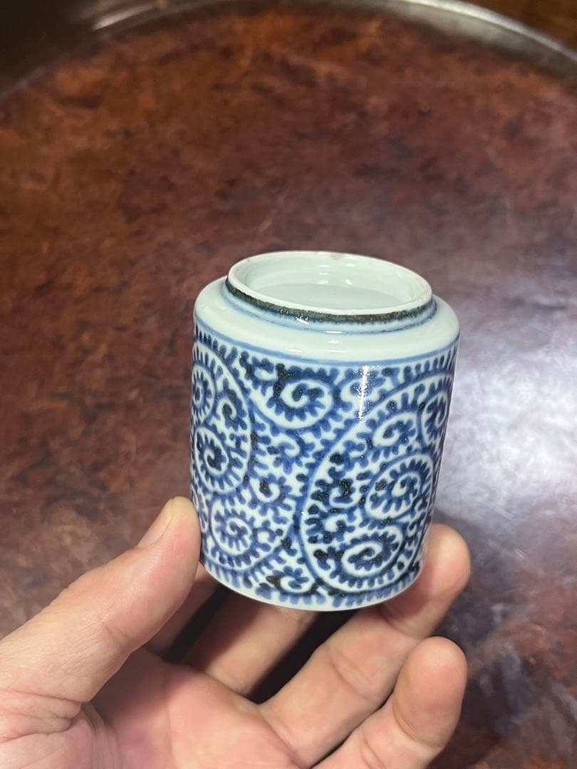 古伊万里　覗き猪口　のぞき猪口　蛸唐草　唐草　酒器　民藝　民芸　唐草　柿右衛門