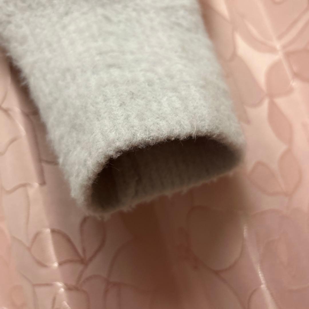 ジェラートピケ　gelatopique リボンフェザーカーディガン グレー