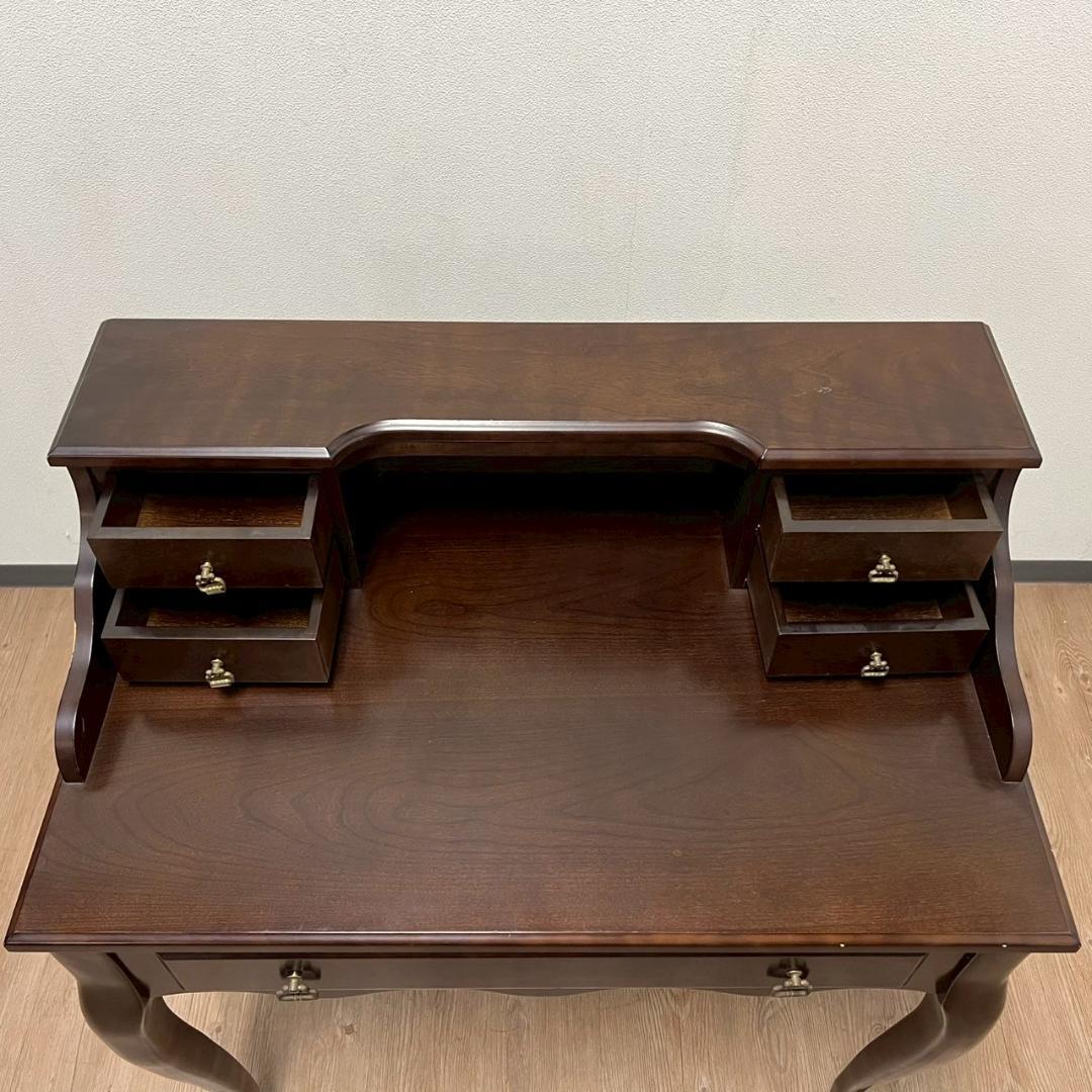 アンティーク調 猫脚 デスク 木製 ドレッサー テーブル ブラウン 机