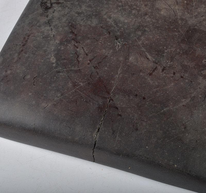 中国　書道具　蝙蝠刻　端渓硯　唐木箱付　F　R4557