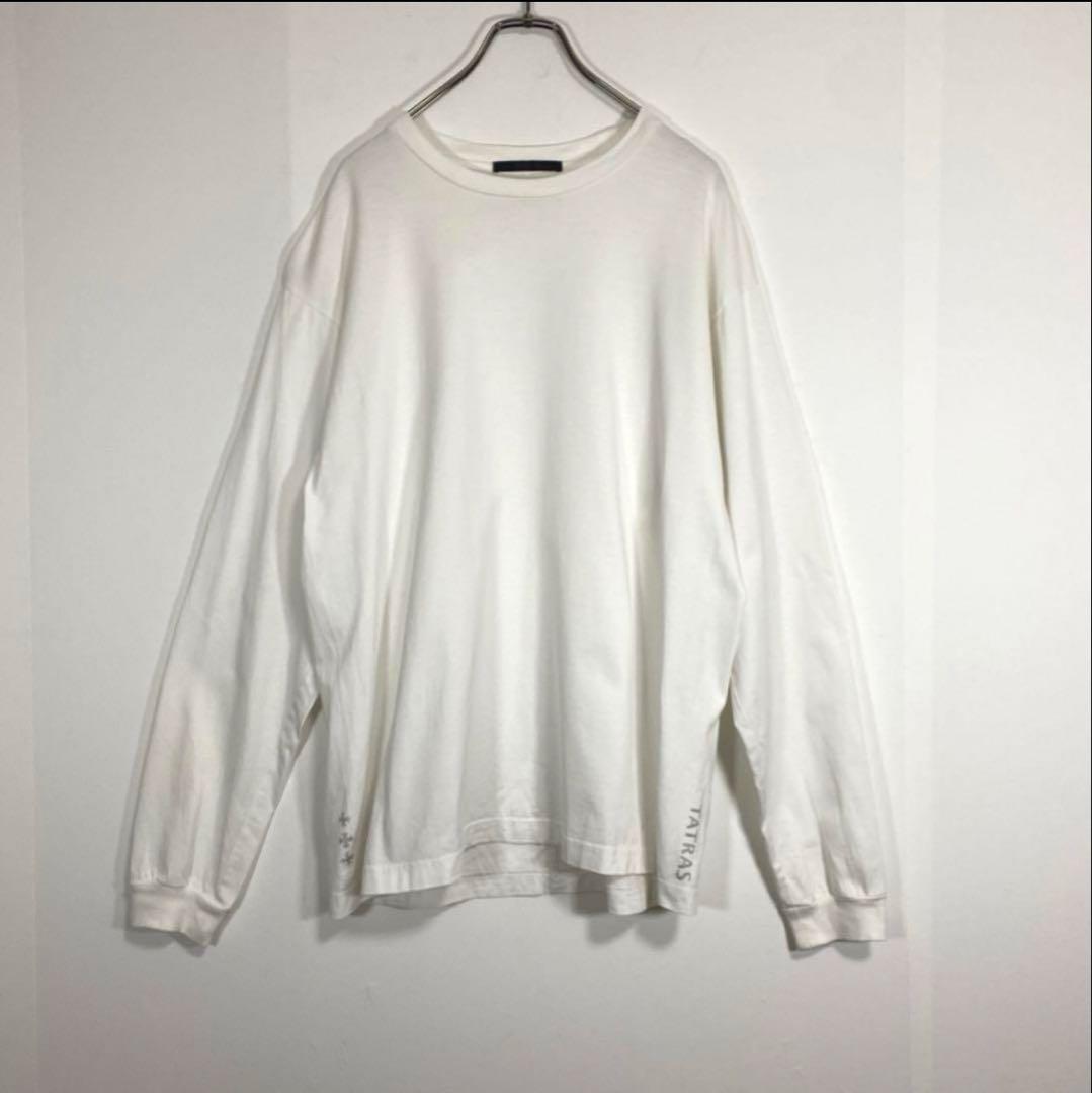 【タトラス】シンプル　ロゴ　Tシャツ　カットソー　長袖　ホワイト　白