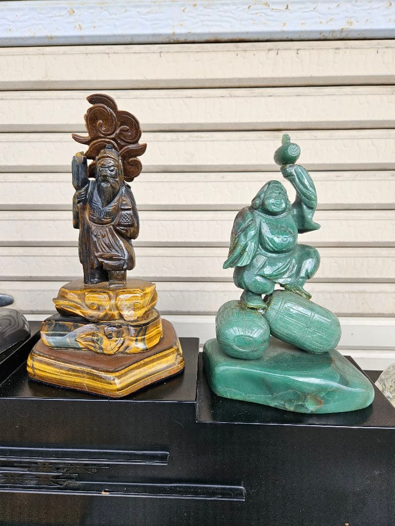 甲州水晶貴石細工 天然石の七福神 作家物 仏像 7体セット 希少 伝統工芸 宝石