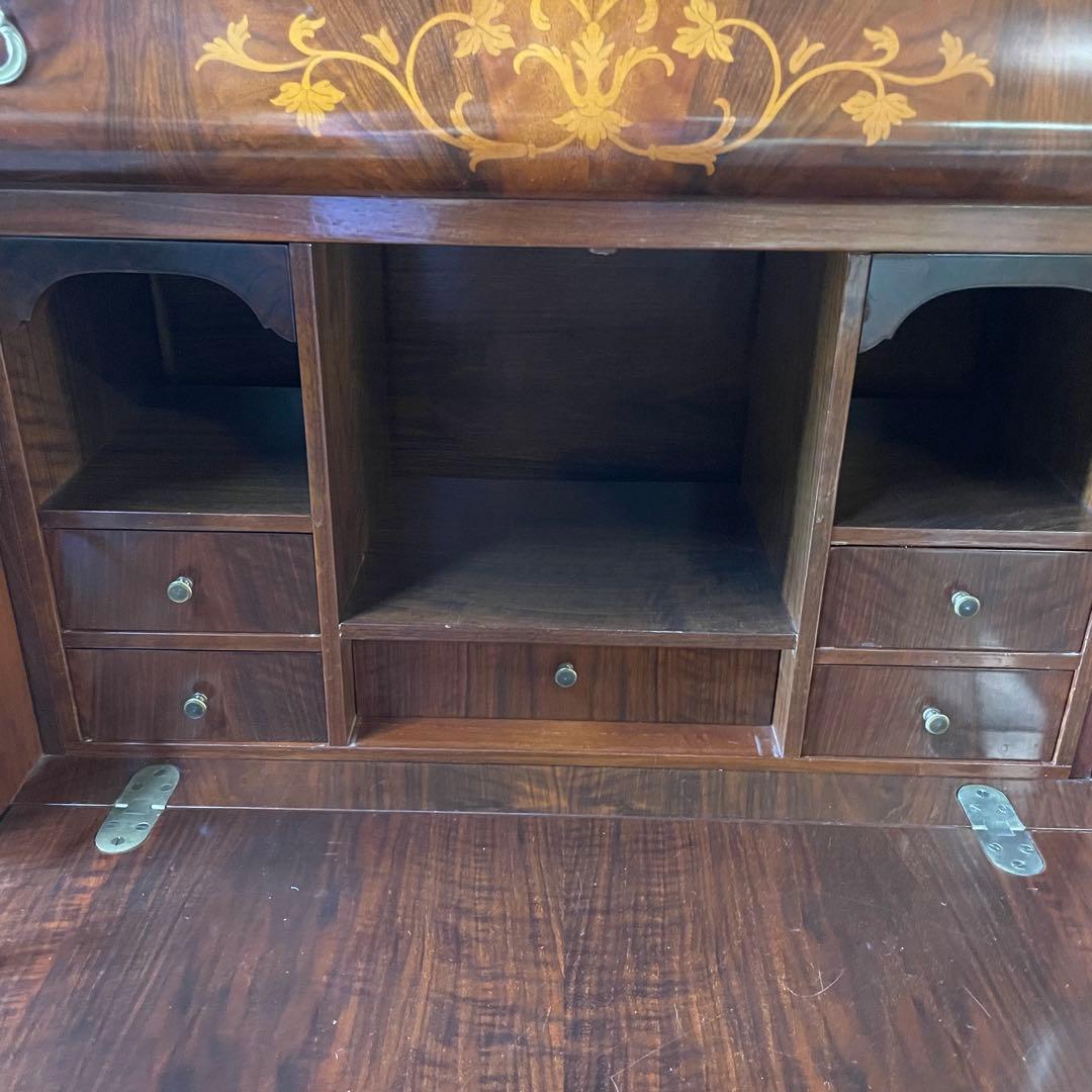 英国アンティーク ライティングビューロー チェスト 鍵付き スペイン家具