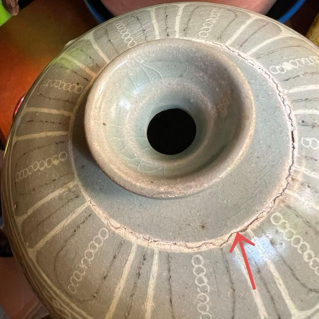 梅瓶 李朝 双魚 遊魚文 梅瓶 朝鮮 古美術 骨董 高麗 青磁 粉青沙器 魚紋