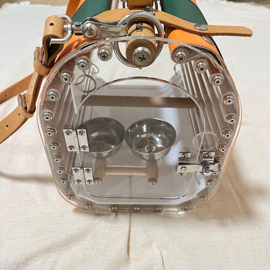 LITTLE BUDDY クリア中型インコ用　オレンジ×グリーン