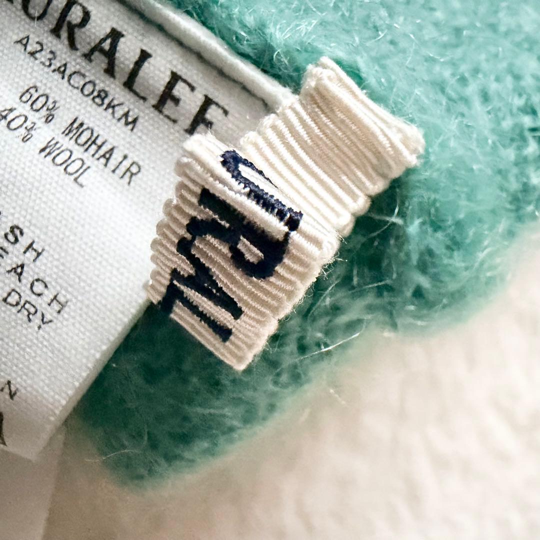 6162 【美品】 オーラリー 2023AW ニット帽 ウールモヘヤ グリーン