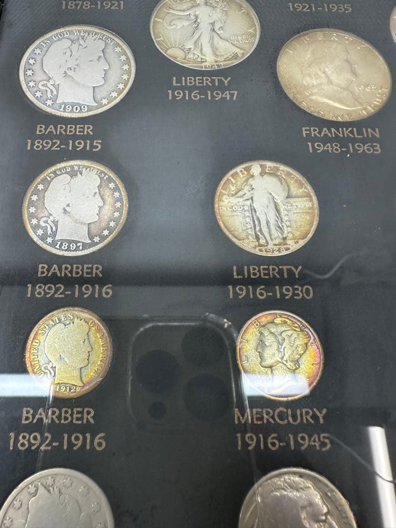 額入りアメリカ20世紀硬貨セット　銀貨