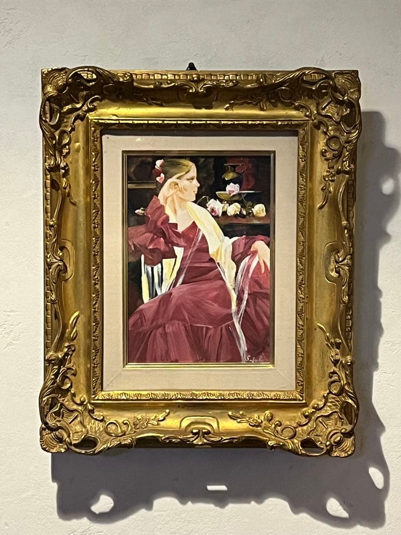 真作 巨匠 斉藤三郎 「少女エレナ」 油彩画 裏書あり