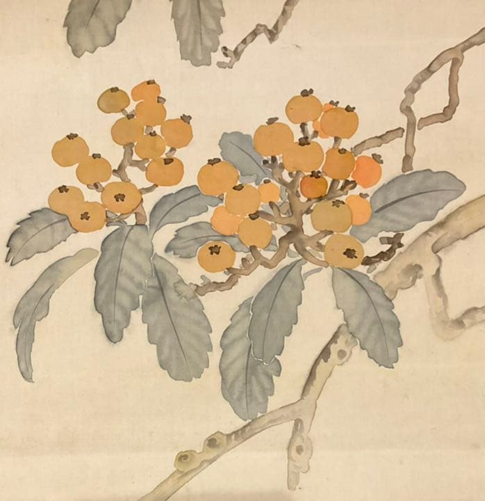 特価　★永田春水　花鳥図　絹本　共箱付　日本画　掛け軸