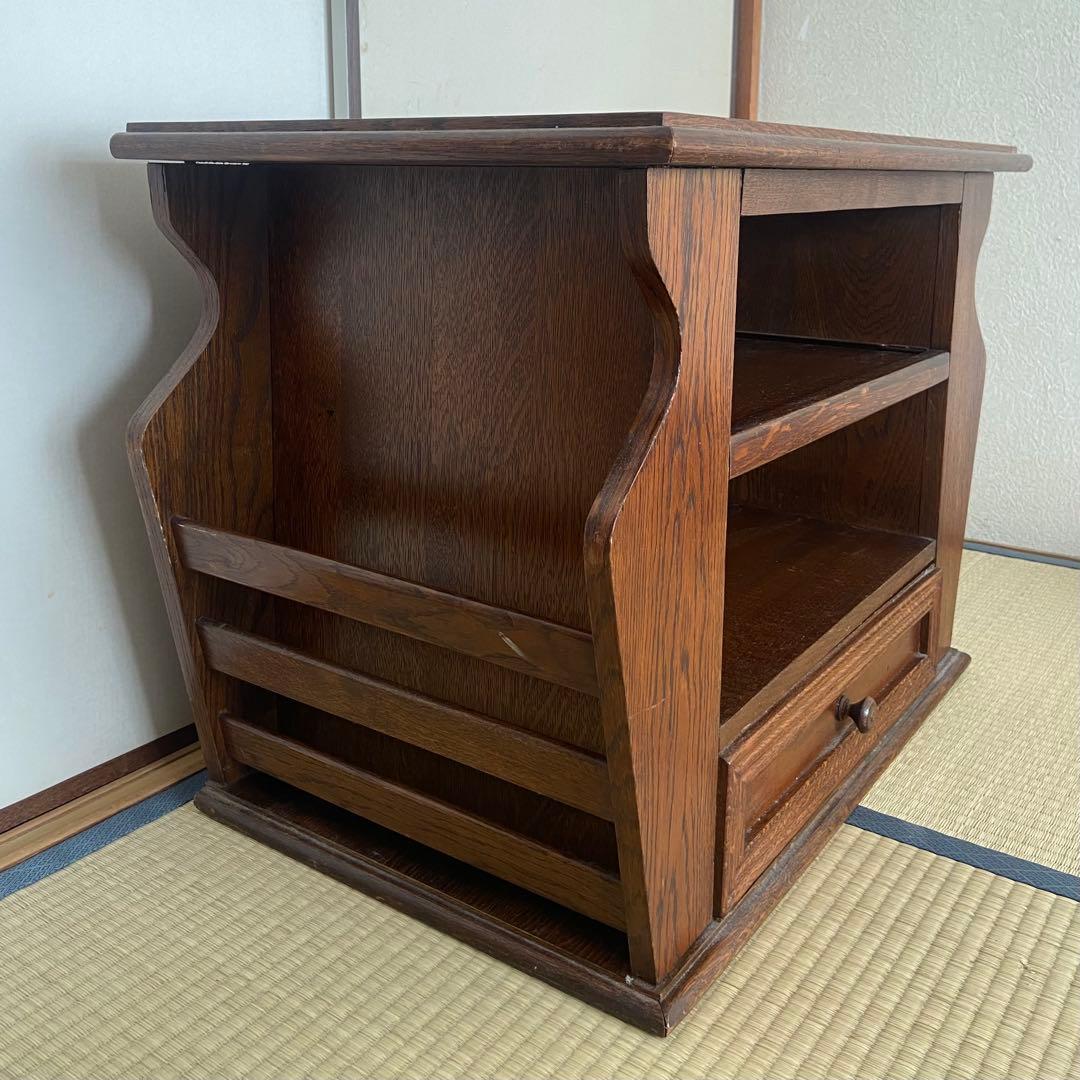 ヴィンテージ ダークブラウン 木製家具 オープンシェルフ テレビ台