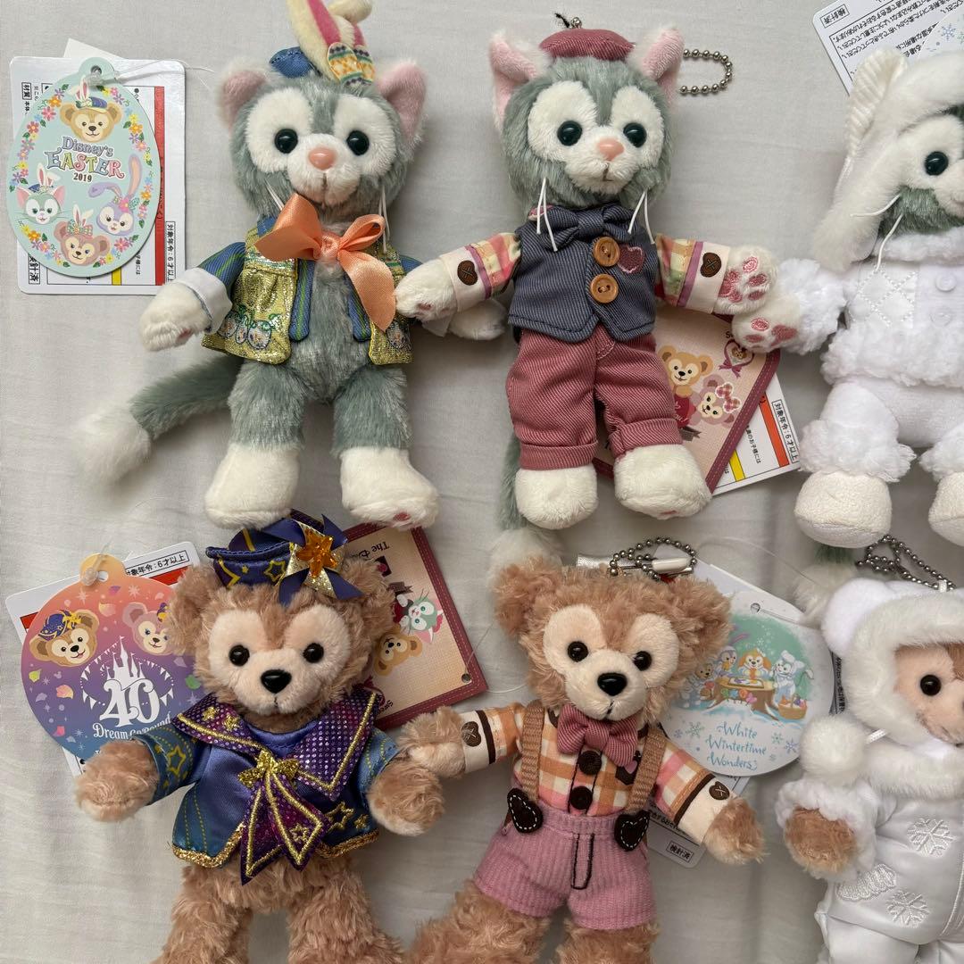 タグ付き　ダッフィー　ジェラトーニ　ぬいぐるみバッジ