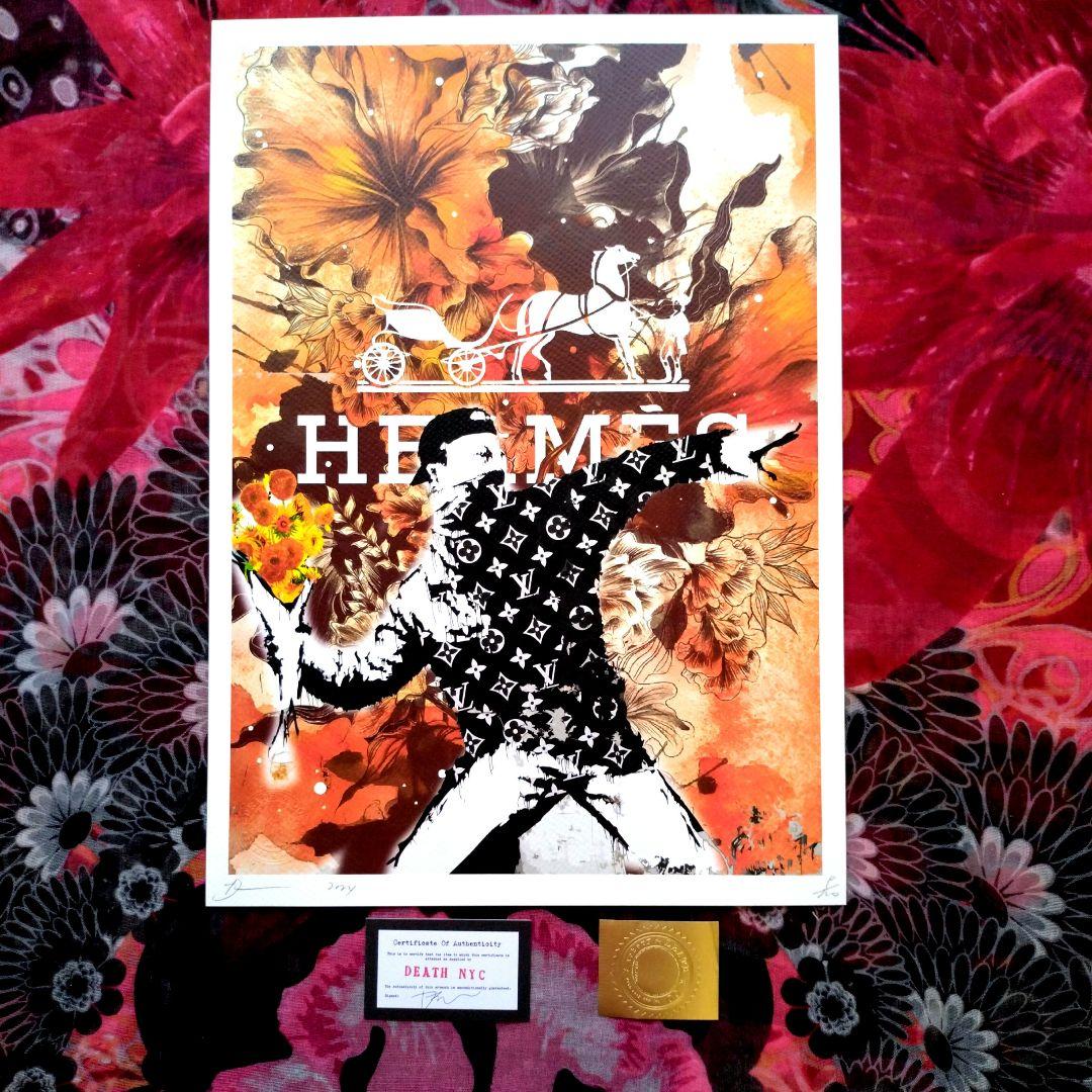 あひる　death nyc 世界限定100枚　バンクシー　フラワーボンバー