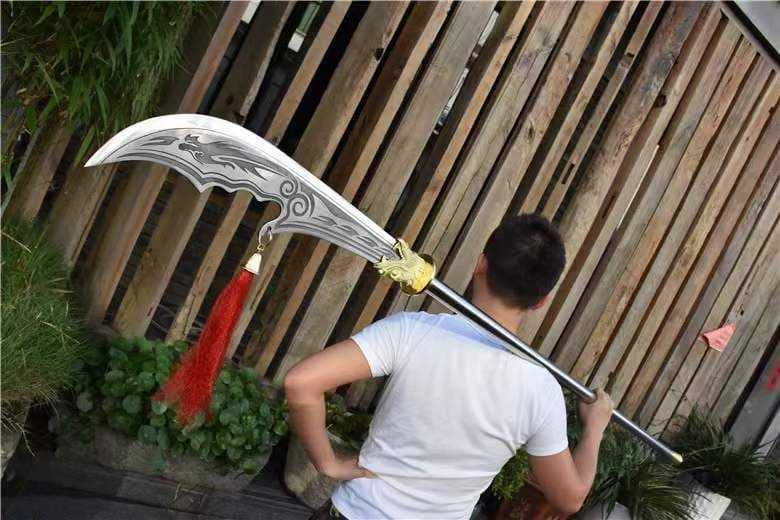 新型：関雲長（ゴールド） 古兵器 武具　刀装具　模造刀 居合刀 長尺