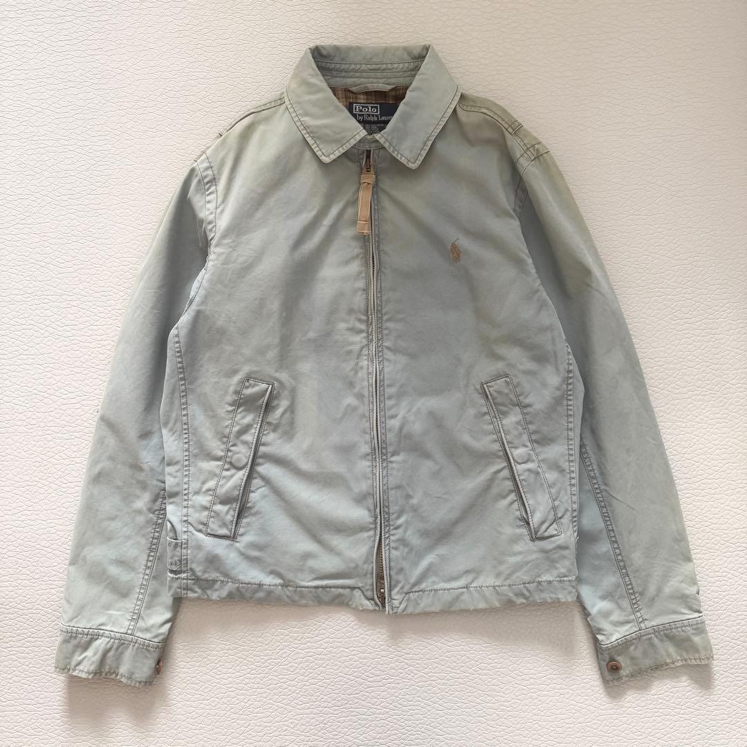 希少 90s ラルフローレン スイングトップ 裏地チェック ライトブルー デニム