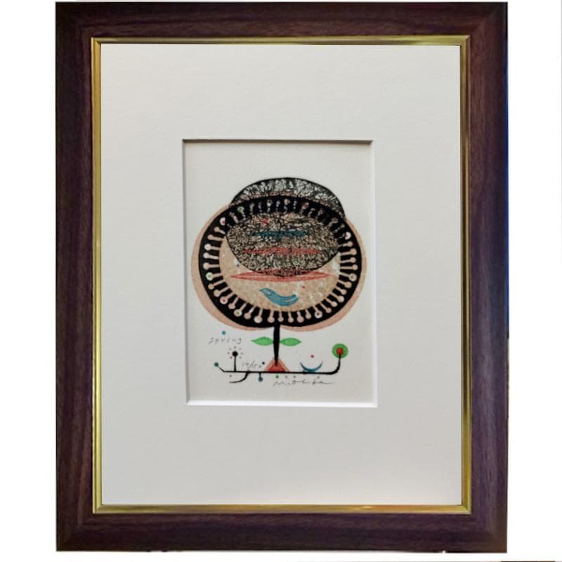 ☆大場正男☆「Spring」ペーパースクリーン　孔版画　インチサイズ　新品額！