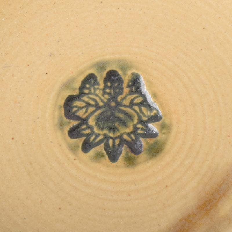 和食器　黄瀬戸　加藤春二作　桐文　銘々皿　六客　共箱　C　7435