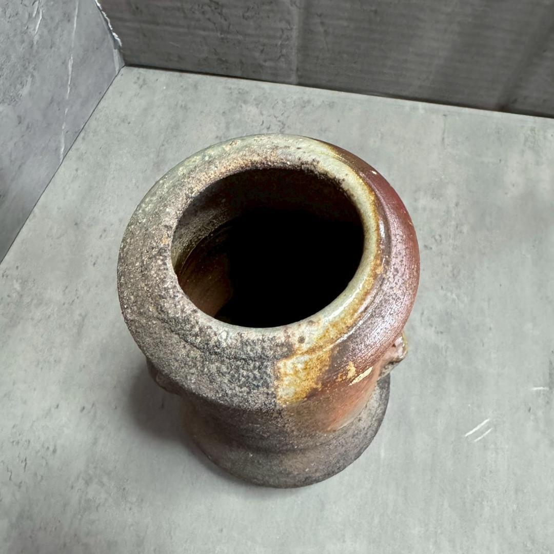 【備前焼】岡安廣宗 作 花入れ 共箱・布付き 本物保証 茶道 華道 花器 花瓶