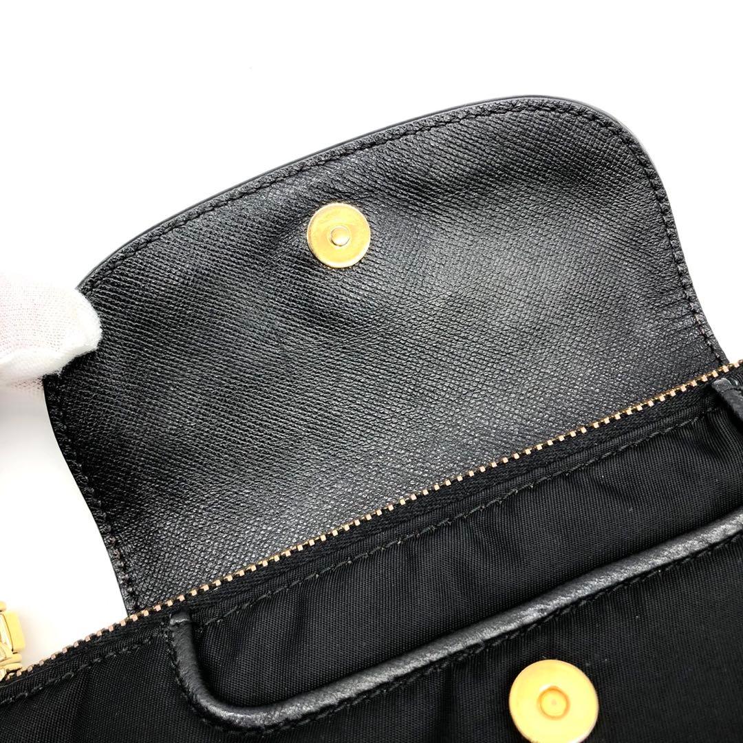 極美品✨プラダ チェーンショルダーバッグ ミニ 三角ロゴ ナイロン 1BH085