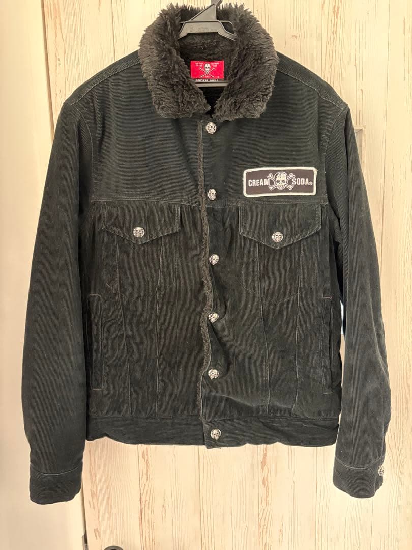 美品！CREAM SODA コーデュロイブラックジャケット　サイズL