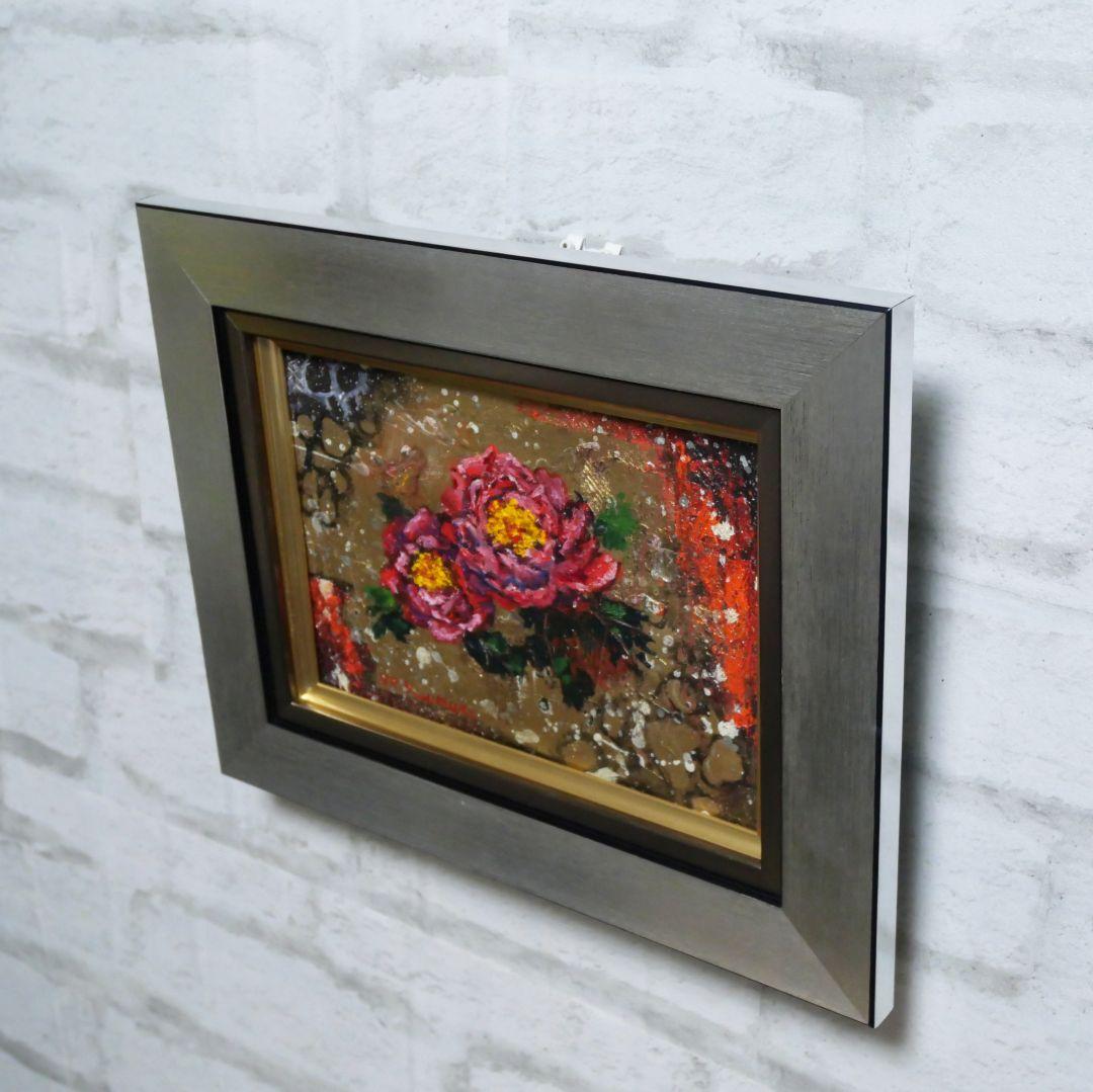 油絵 油彩 油彩画 絵画 絵【赤い牡丹】