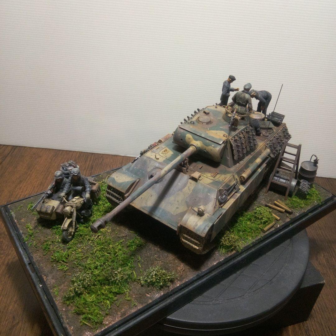 大蛇丸　パンター戦車 1/35　ジオラマ完成品　キングタイガー完成品