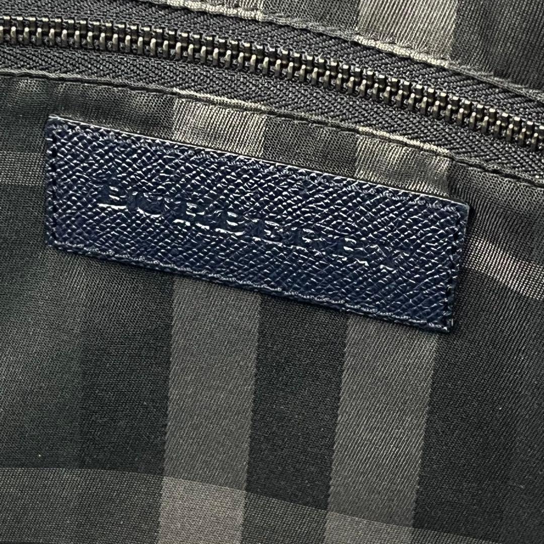 BURBERRY ビジネスバッグ　2way オールレザー　ネイビー