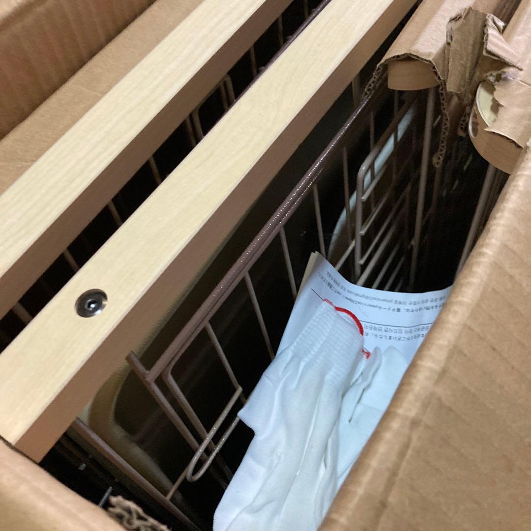 犬用ケージ ペットサークル 幅145*奥行き68*高さ70cm ベージュ屋根ある