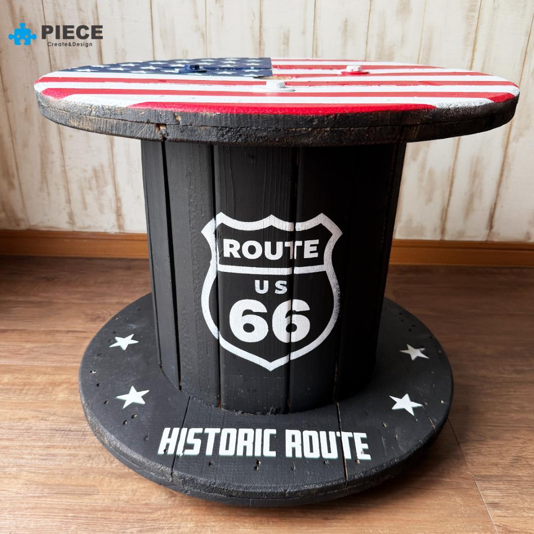 ケーブルドラム 電線ドラム テーブル アメリカン インテリア ガレージ 星条旗②