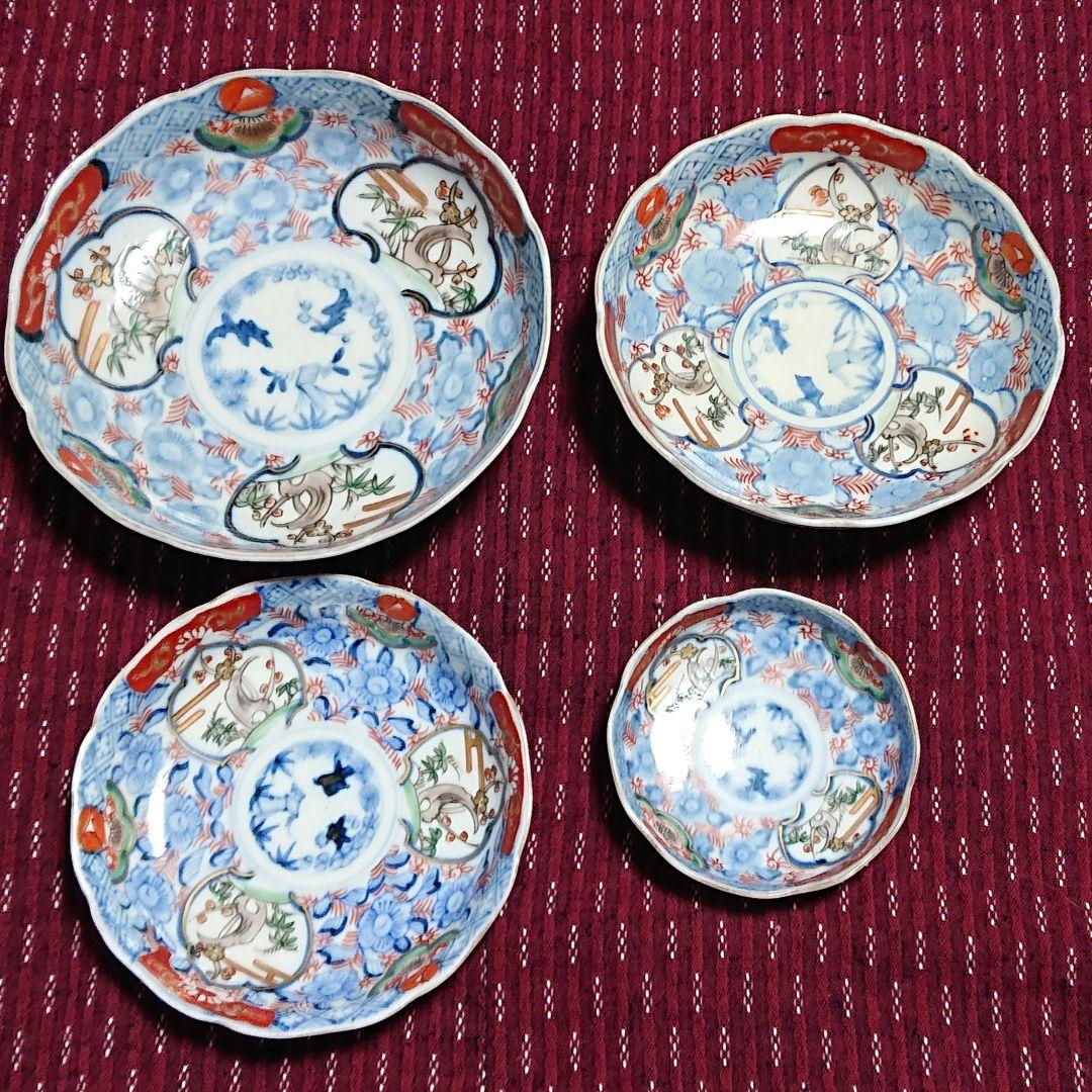 古伊万里の 絵皿 ４枚セット