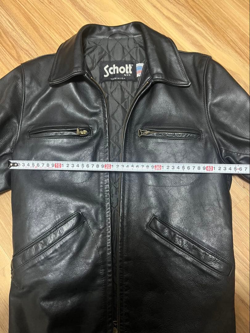 schott トラッカーズジャケット634 ブラック 32 襟付きSサイズ相当