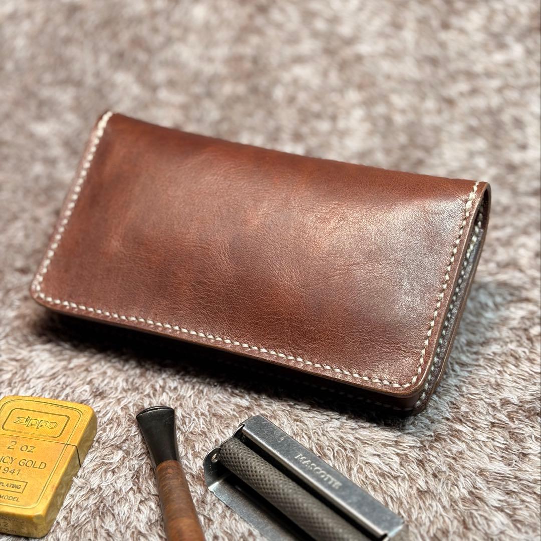 ◎ラスト1点.大人の渋さ漂う.二つ折り.オイルヌメシャグポーチ◎