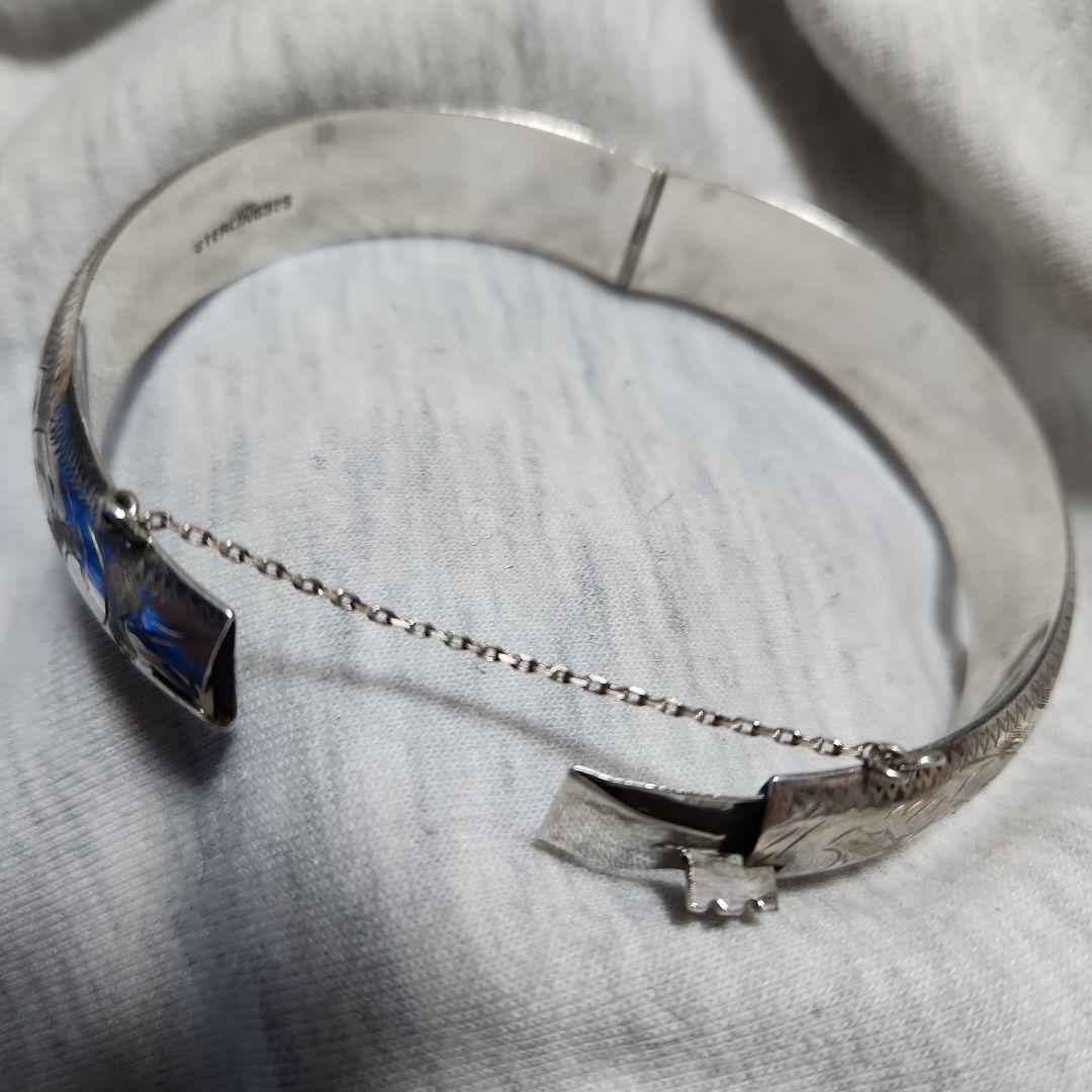 ヴィンテージ アンティーク 彫刻 Silverバングル ブレスレット