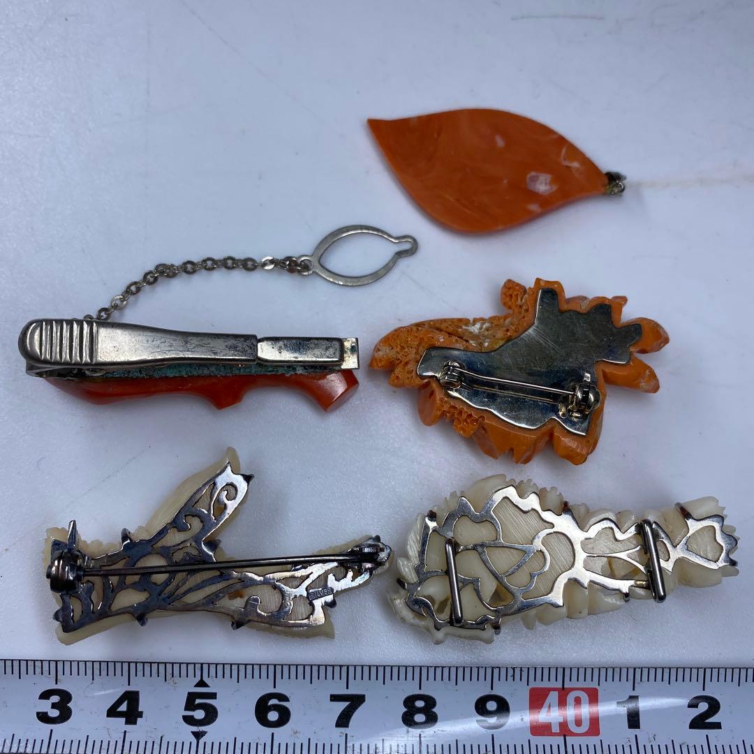 本赤珊瑚　ブローチ　帯留　50g トヒチ 東な7-0215☆2F