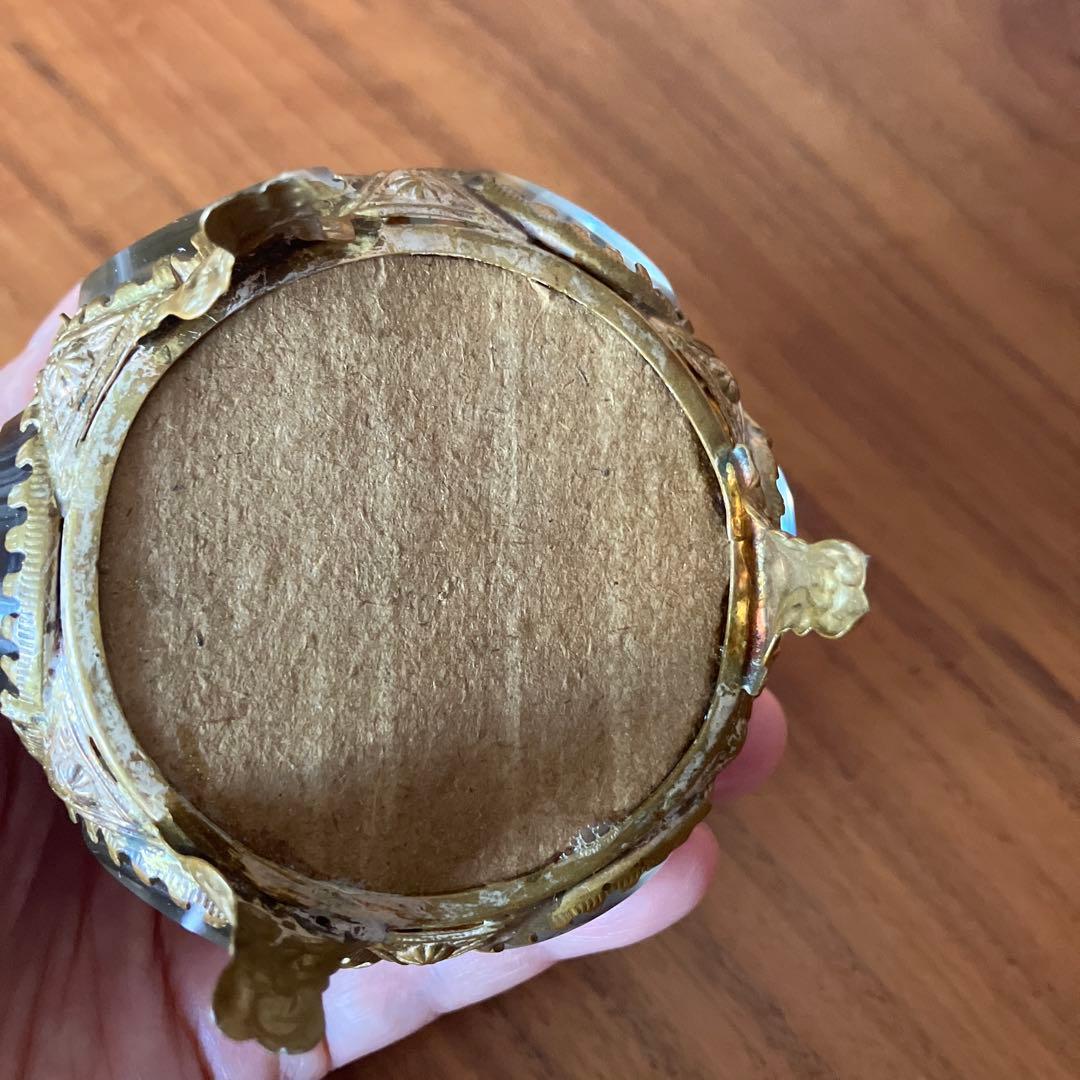 希少フランス蚤の市アンティークガラスジュエリーボックス宝石箱オルモル