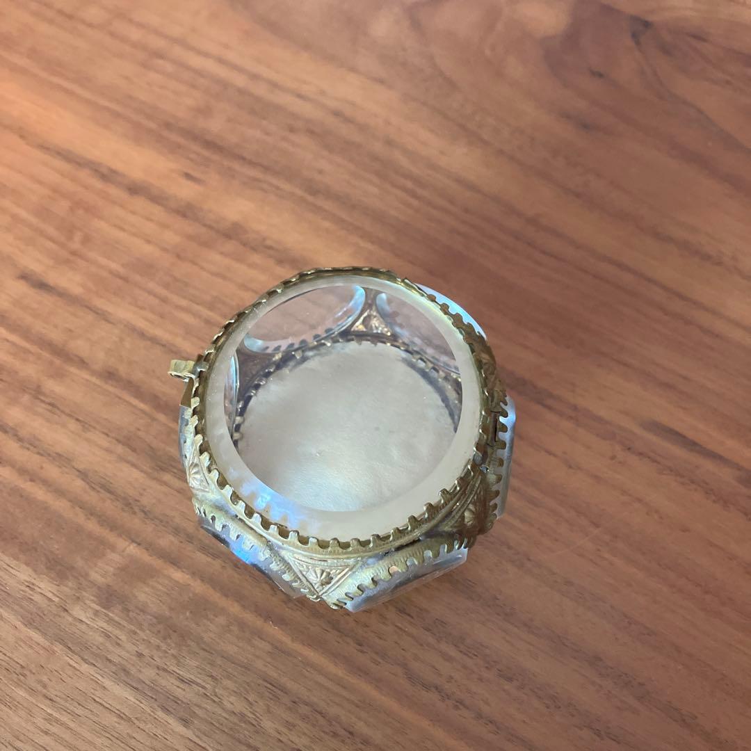 希少フランス蚤の市アンティークガラスジュエリーボックス宝石箱オルモル