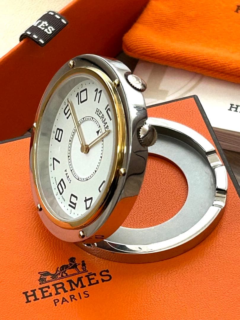 美品★エルメス HERMES置時計 PE-CL1.540 クリッパー リーベル