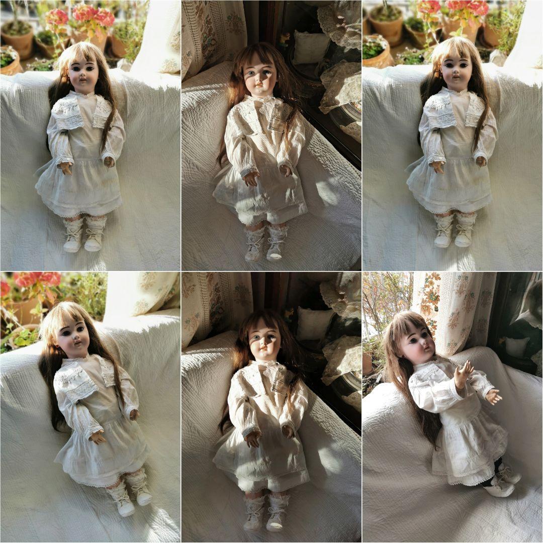 アンティークドイツ シモン＆ハルビックビスクドール 美少女人形コットンドレス靴付